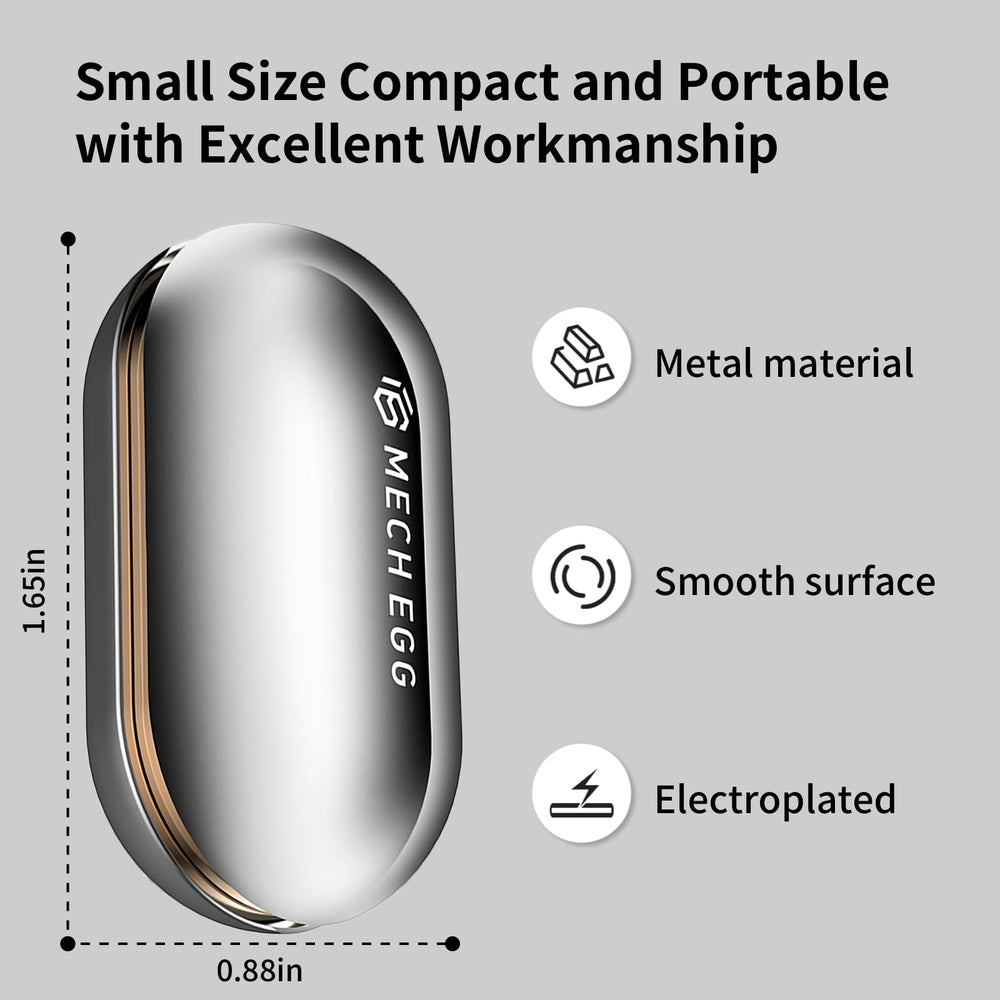 cntjv Mech Egg desktop toy close-up highlighting metal finish and satisfying click sounds