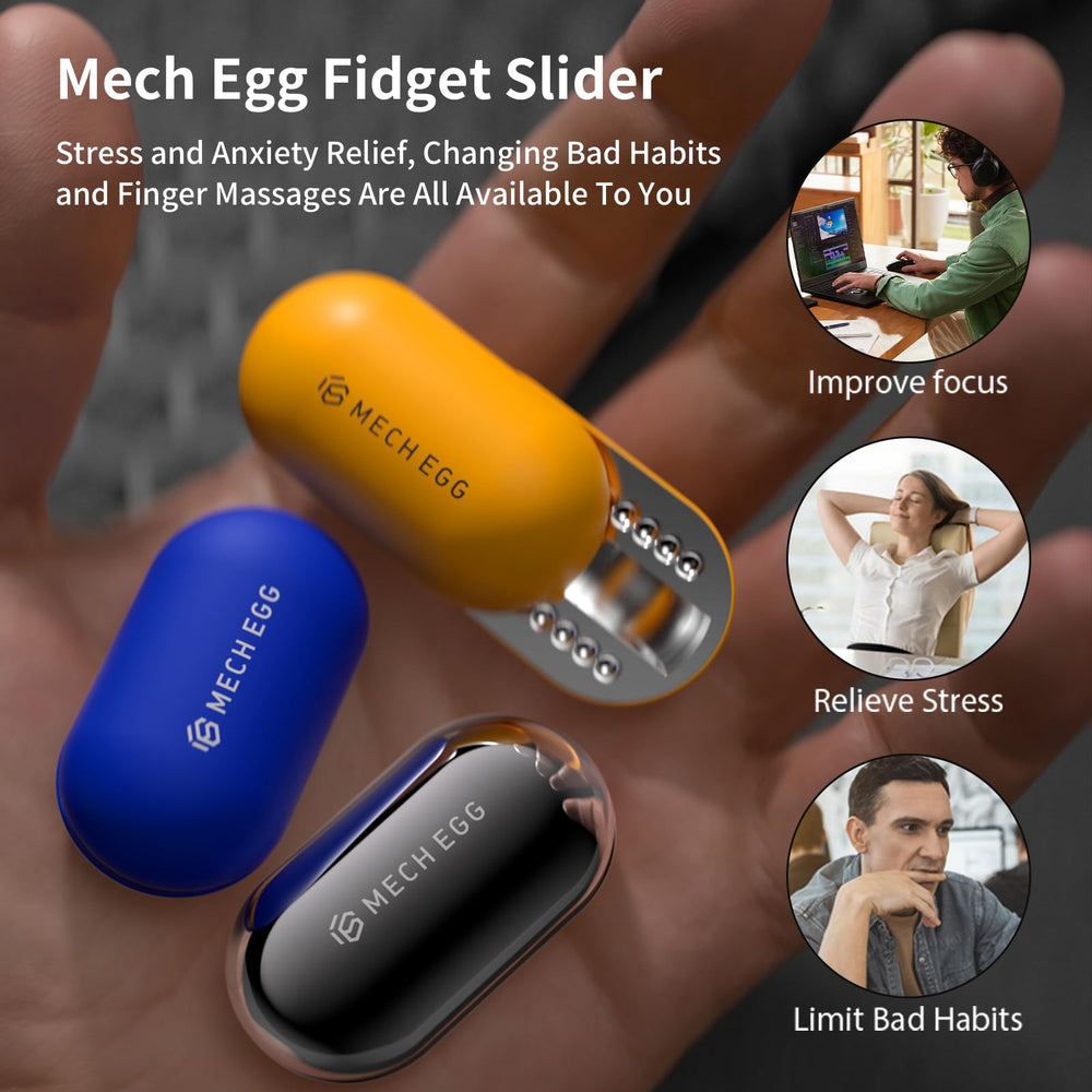 cntjv Mech Egg in-office use demonstrates portable stress-relief during work breaks