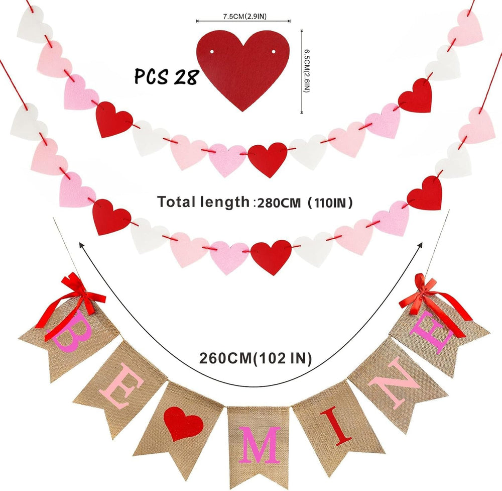 CNVOILA Be Mine banner with colorful letters for cozy wall styling
