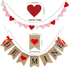 CNVOILA 28-piece felt heart garland adds warm Valentine's accents.