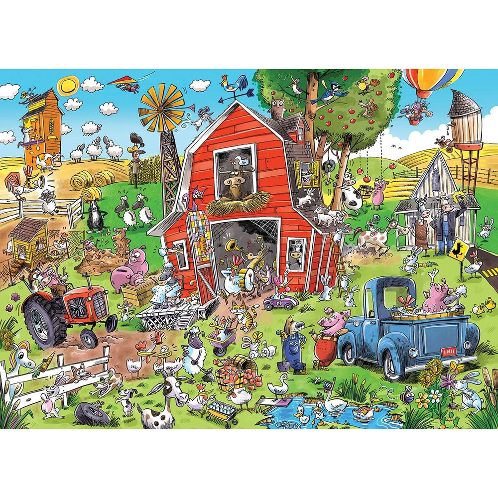 Cobble Hill DoodleTown Farmyard Folly poster included, ideal for framing after completion.