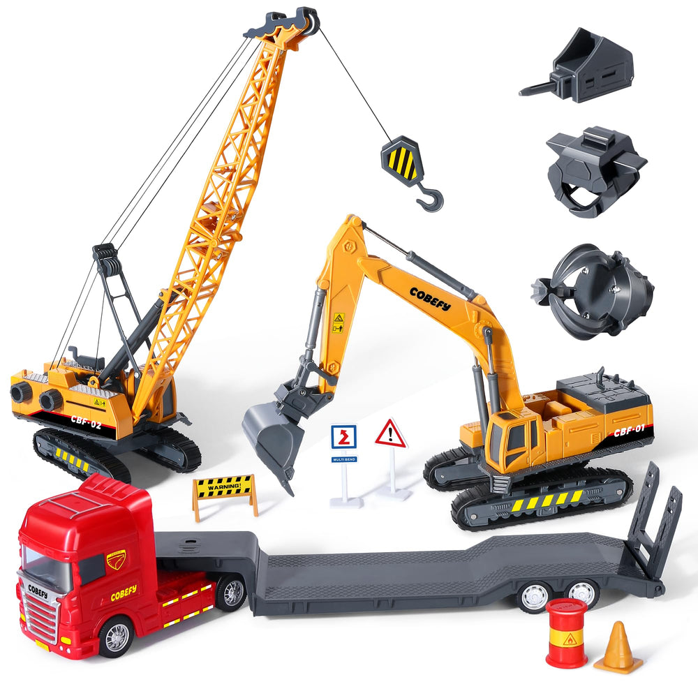 Cobefy kids construction excavator toy with rotating cabin promotes imaginative play