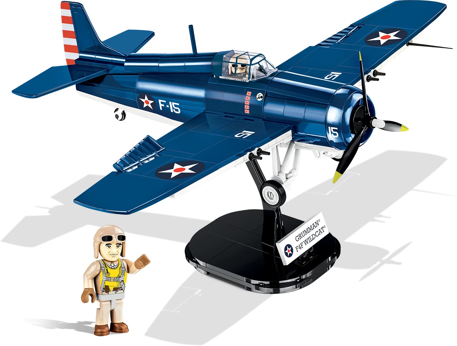 COBI F4F Wildcat pilot figure enhances cockpit display.