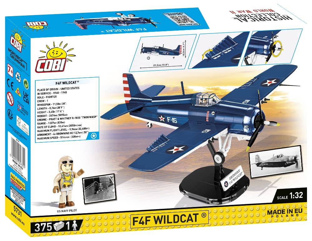 COBI F4F Wildcat side view shows accurate color scheme for dioramas.