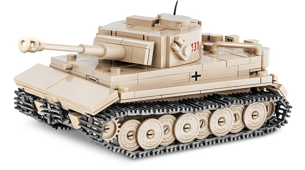 COBI Panzer VI Tiger 131 tank display model with 1:48 scale realism for shelf presentation.