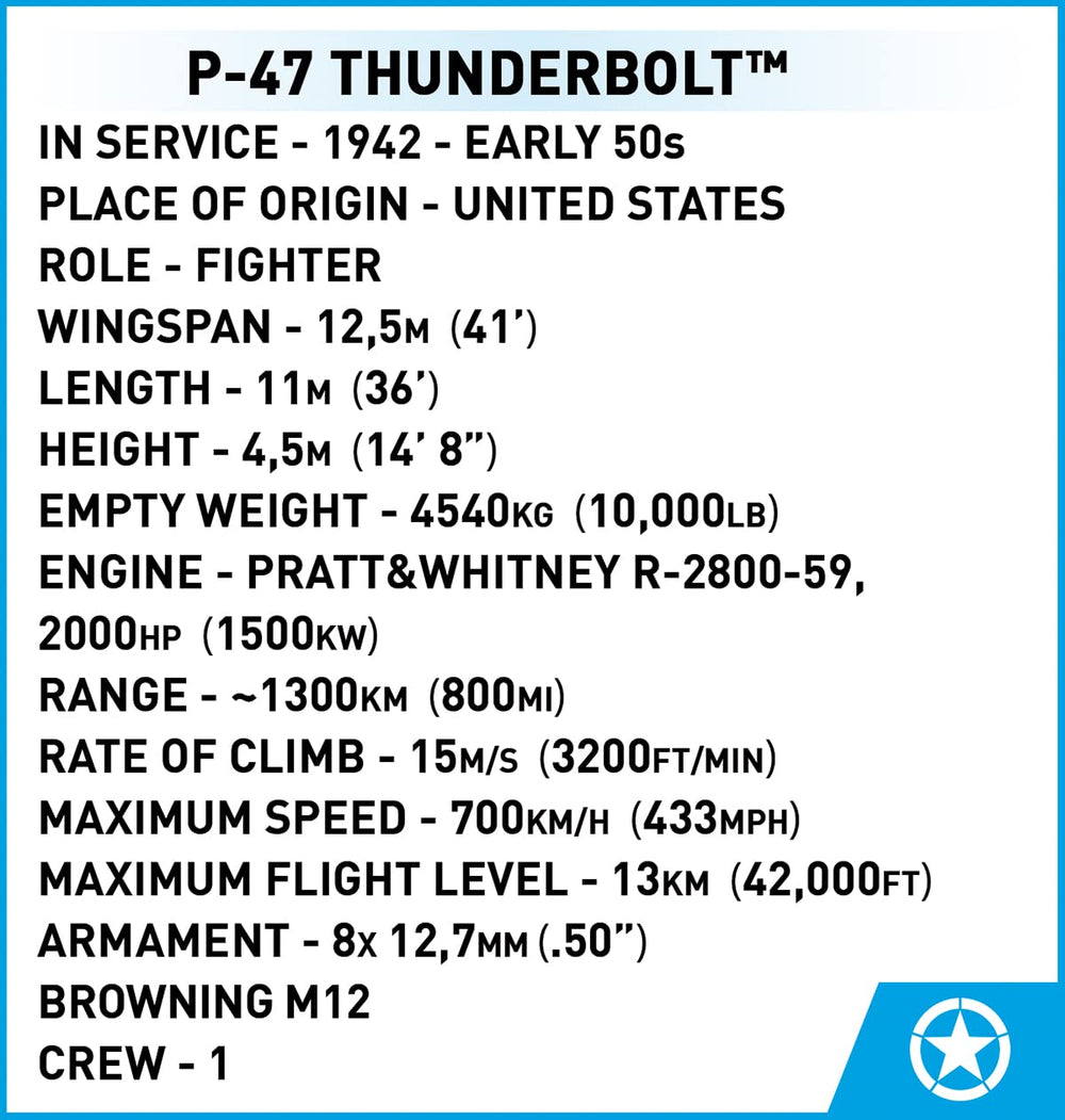 COBI P-47 Thunderbolt illustrated instructions help smooth assembly.