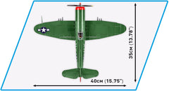 COBI P-47 Thunderbolt moving wheels with rubber tires for realism.