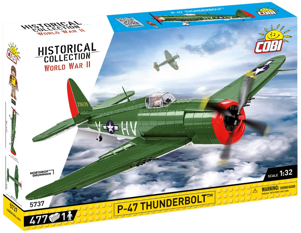 COBI P-47 Thunderbolt name plate enhances on shelf authenticity.
