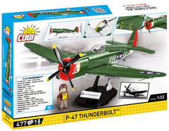 COBI P-47 Thunderbolt pilot figure included for cockpit realism.