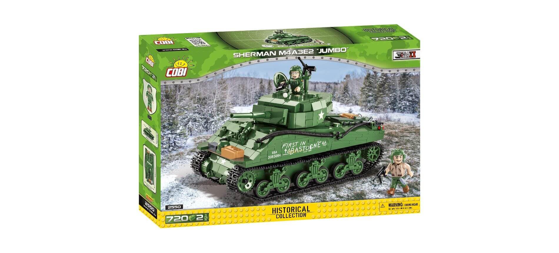 COBI Sherman M4A3E2 model—720-piece assembly for detailed display.