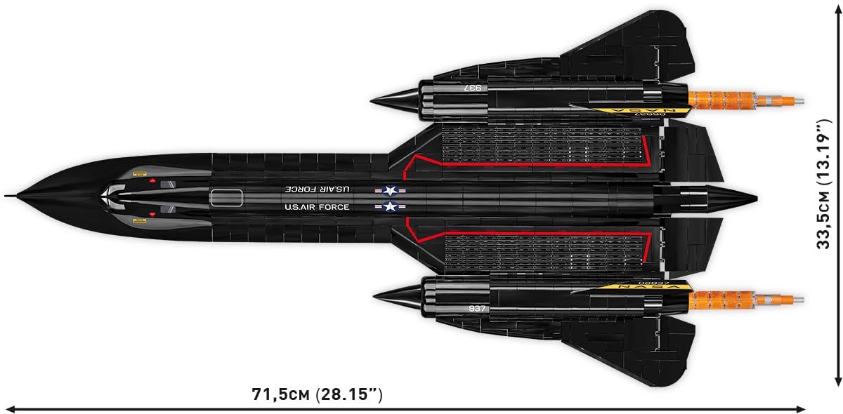 Movable wing ailerons on COBI SR-71 Blackbird enable dynamic angles
