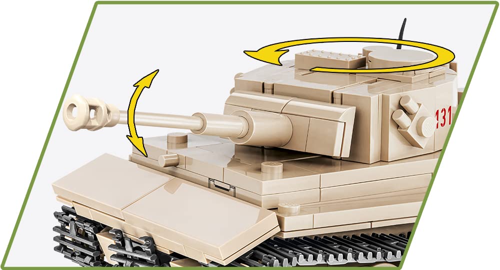 COBI Tiger 131 wheels and tracks move for interactive play or display.