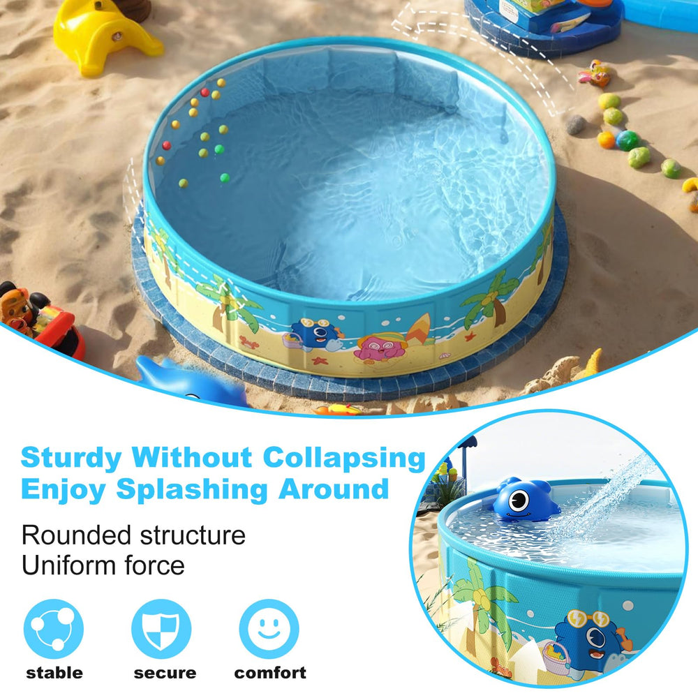 Folded COBOPANDA pool stored neatly in shed or closet