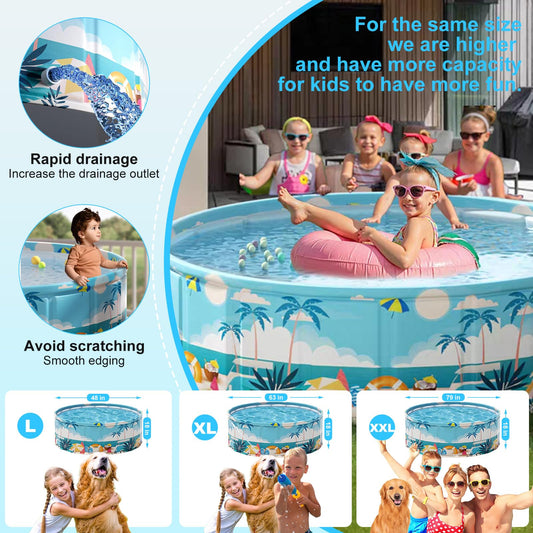 COBOPANDA portable-dog-pool-79x18 ready for pets to cool off in sun