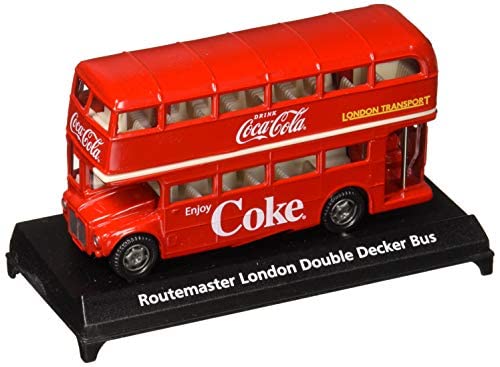 Coca-Cola Routemaster 1/64 side view with stairs and seats for realism.