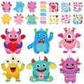 Cochie 24-set Valentine monster card kit for kids for classroom crafts