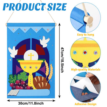 COCHIE banner patterns show wheat ears, grapes, crosses for faith learning