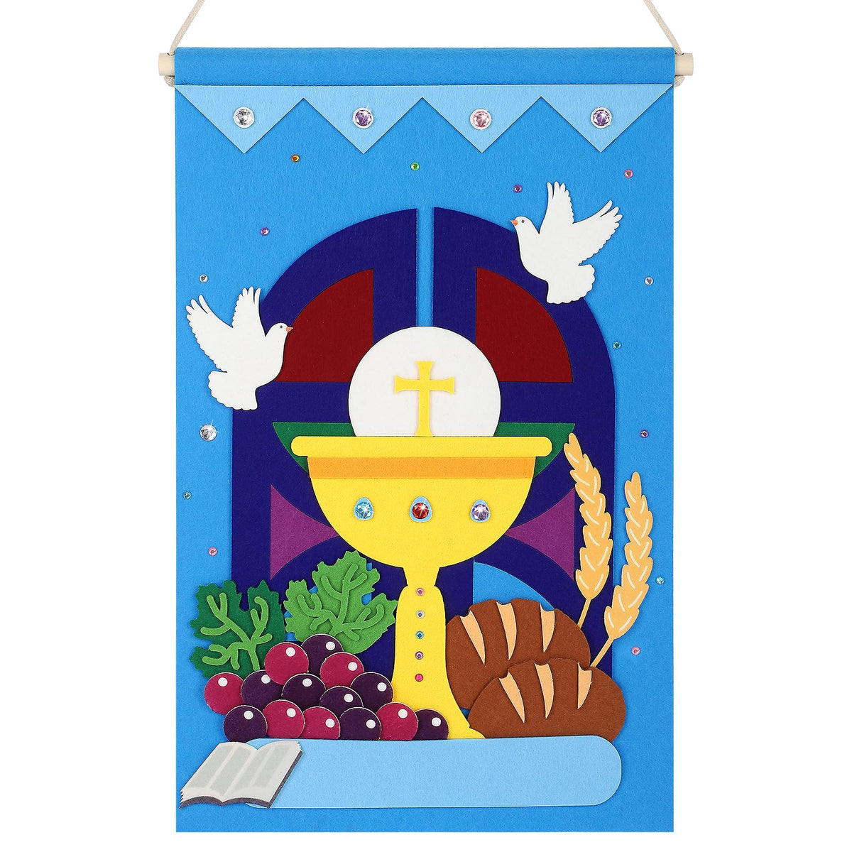 COCHIE first communion banner kit with wood stick for easy display
