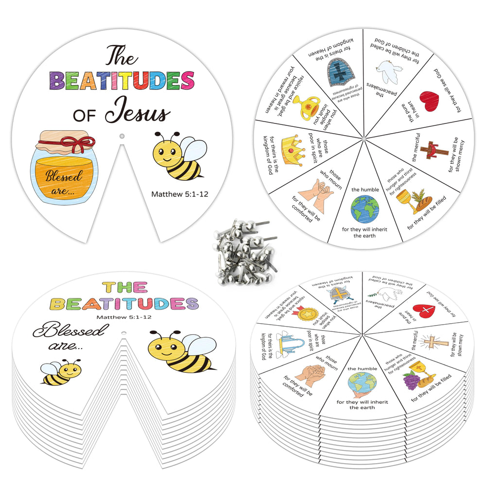 COcnny Beatitudes coloring wheel front view for engaging Bible crafts