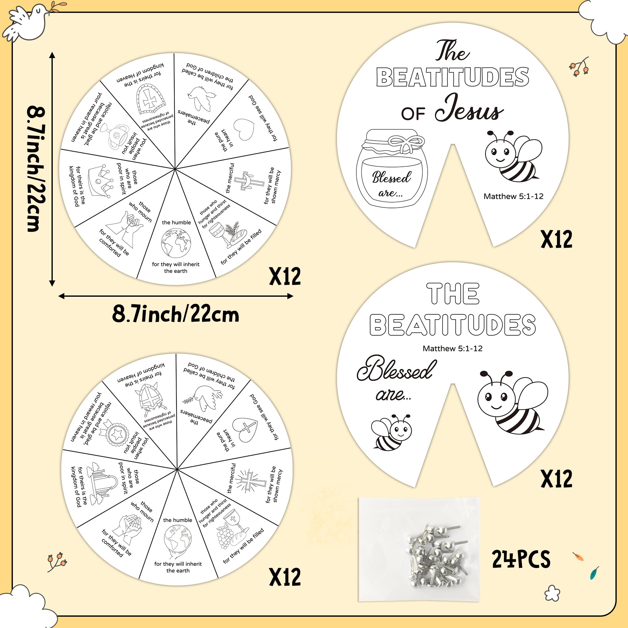COcnny coloring wheel kit contents showing 48 coloring cards
