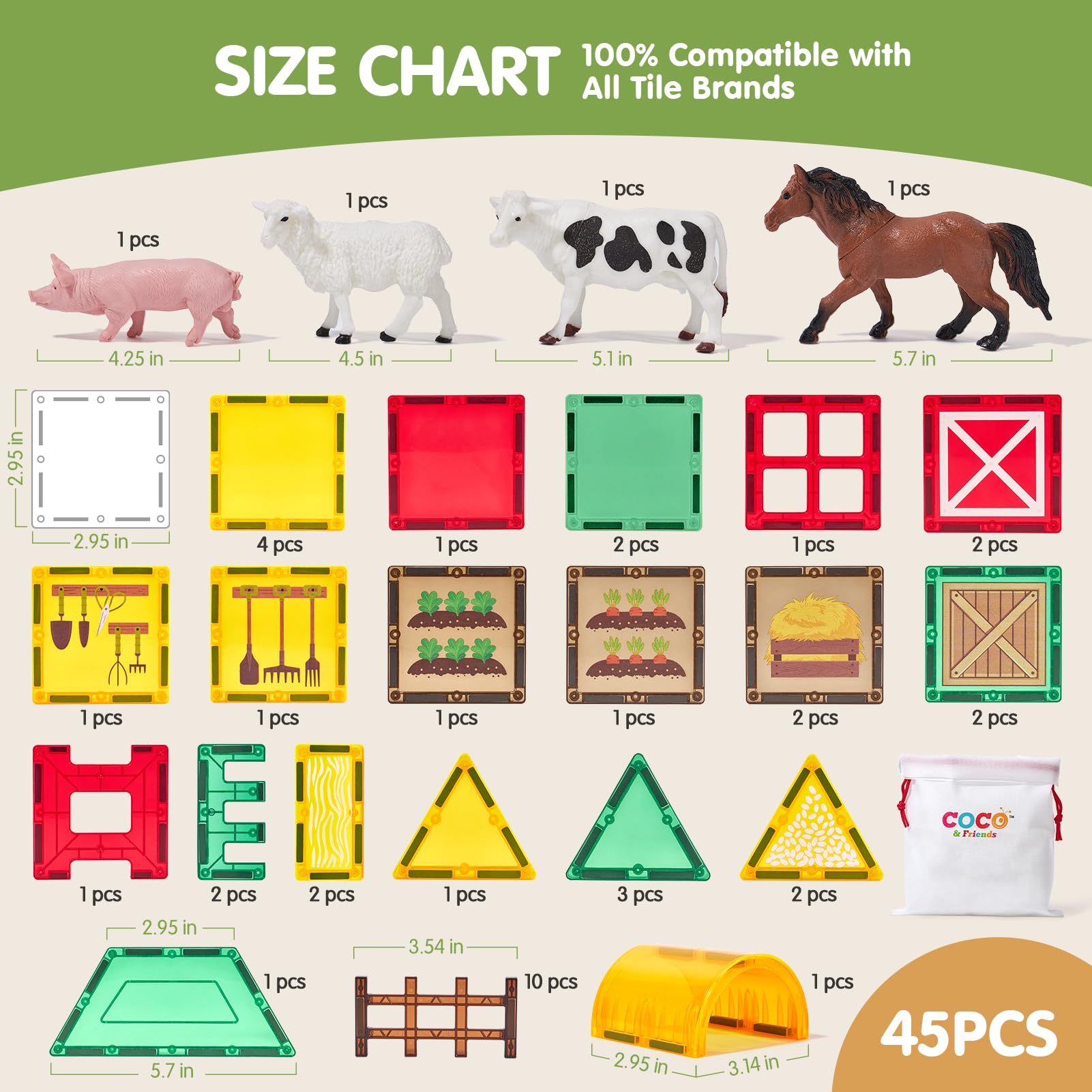 COCO&Friends travel-friendly family time with a magnetic farm tiles set