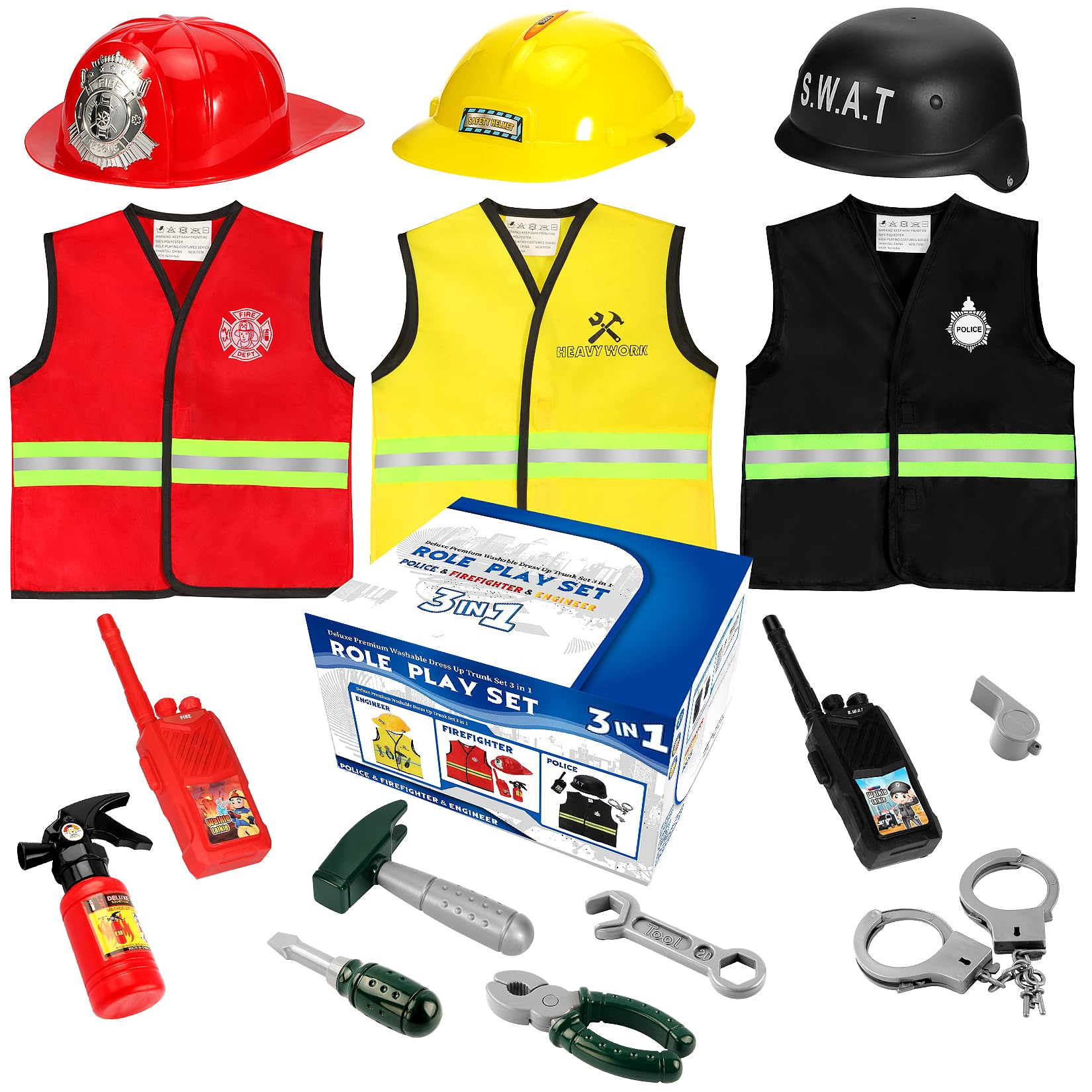Cocojeci firefighter costume hat for imaginative dress-up play.
