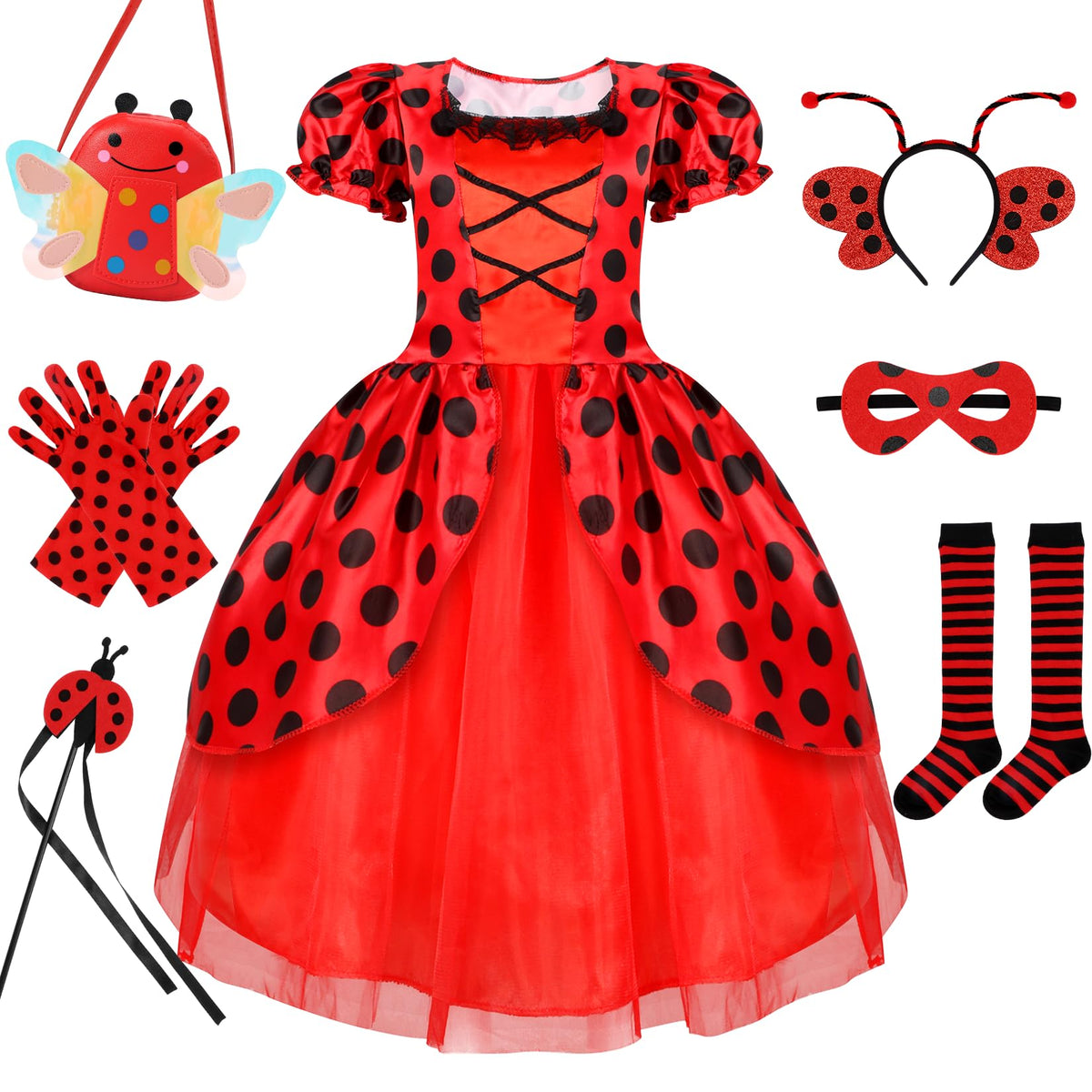 Cocojeci Ladybug dress with polka dots for twirls and parties.