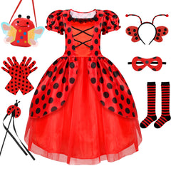 Cocojeci Ladybug dress with polka dots for twirls and parties.