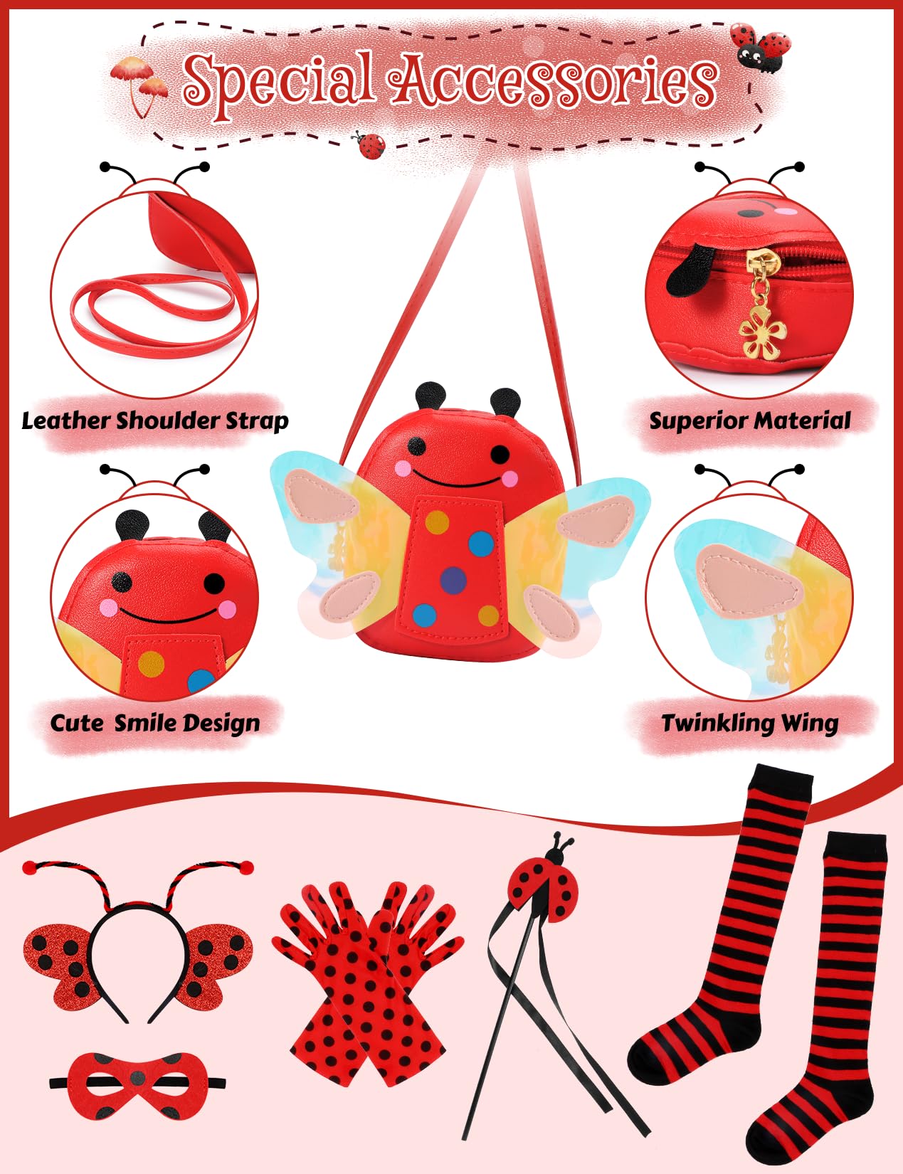 Cocojeci Ladybug wand enhances pretend magic moments.