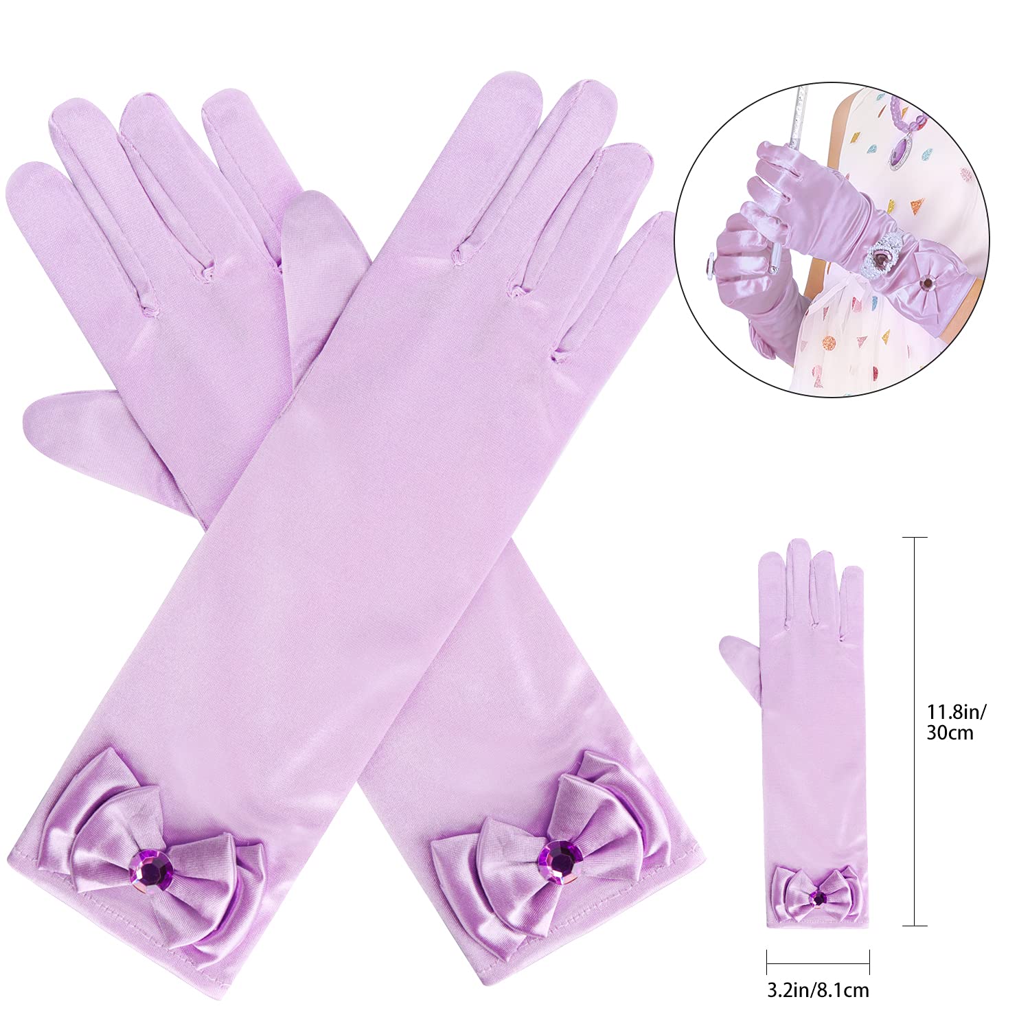 Cocojeci princess gloves free size for comfy costume styling