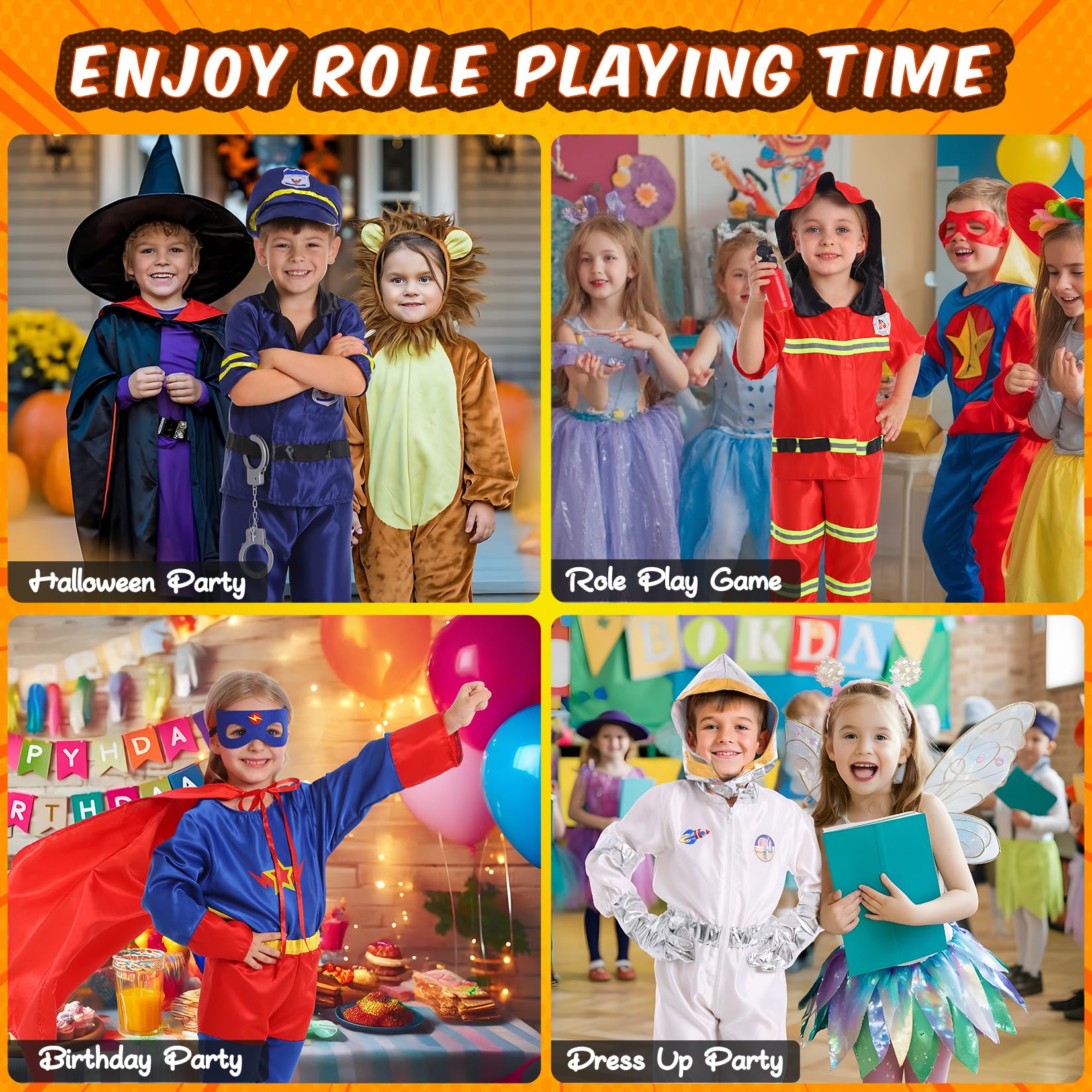 Cocojeci 4-in-1 dress-up set encouraging diverse role-play scenarios