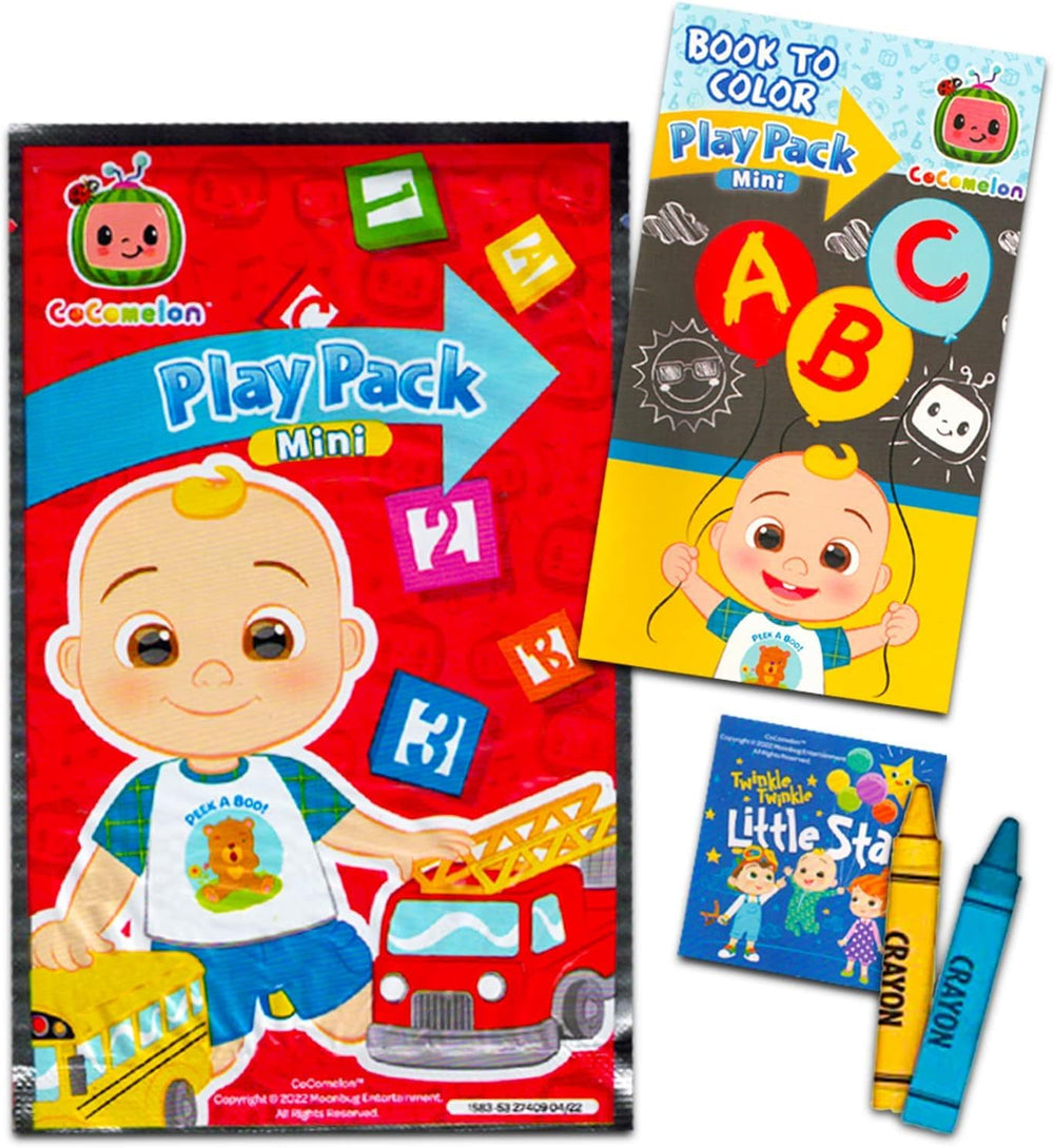 CoComelon coloring utensils set ensures mess-free drawing during party activities.
