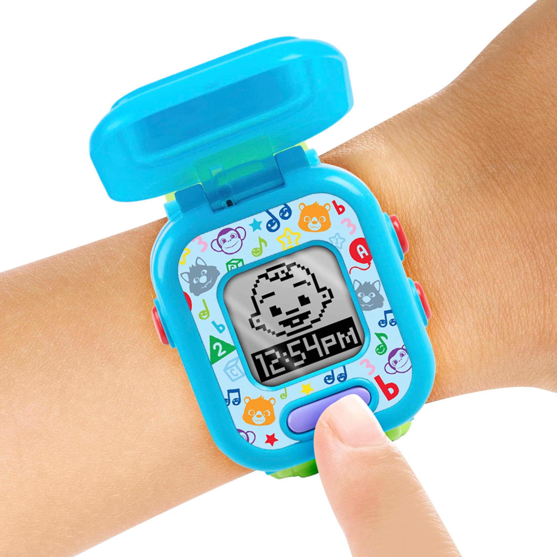 CoComelon JJ's Learning Watch with 12 animated character faces for customization.