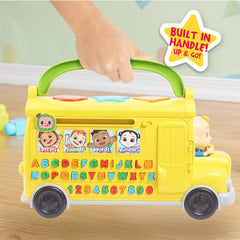 CoComelon bus numbers mode supports number recognition and counting through touch