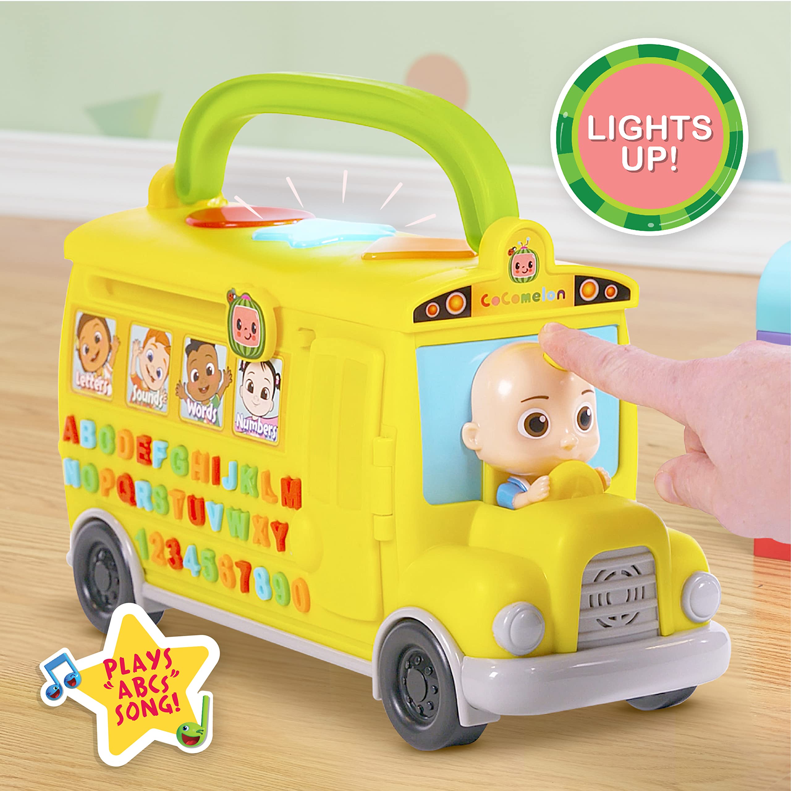 CoComelon bus sounds mode teaches phonetic pronunciation when pressed