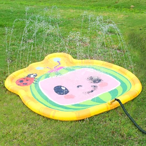 Hose setup on the CoComelon Splash Pad, quick cooling on hot days.