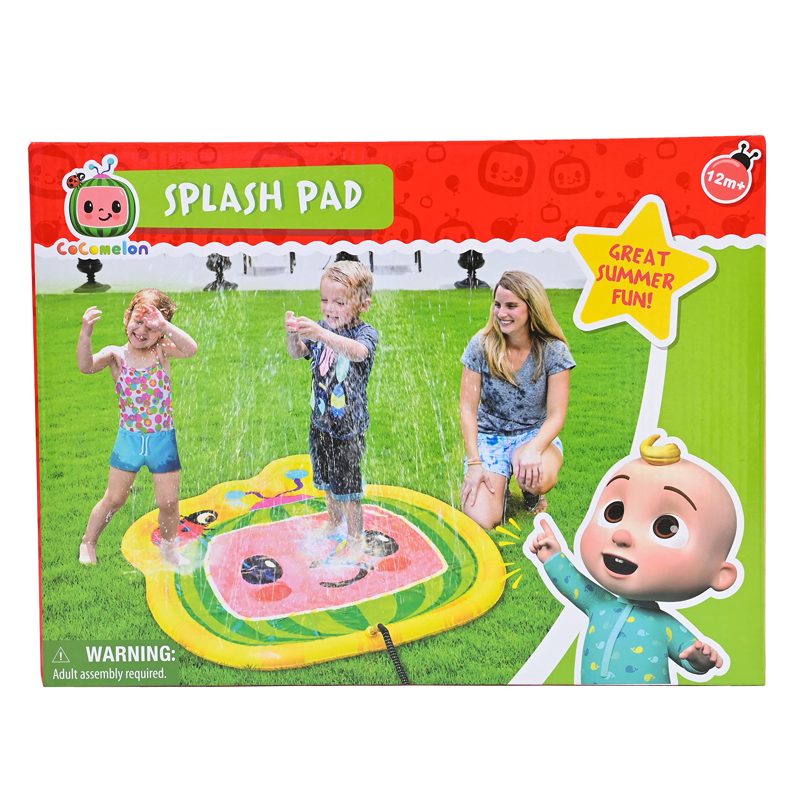 Toddler-friendly CoComelon Splash Pad, a safe space for supervised exploration.