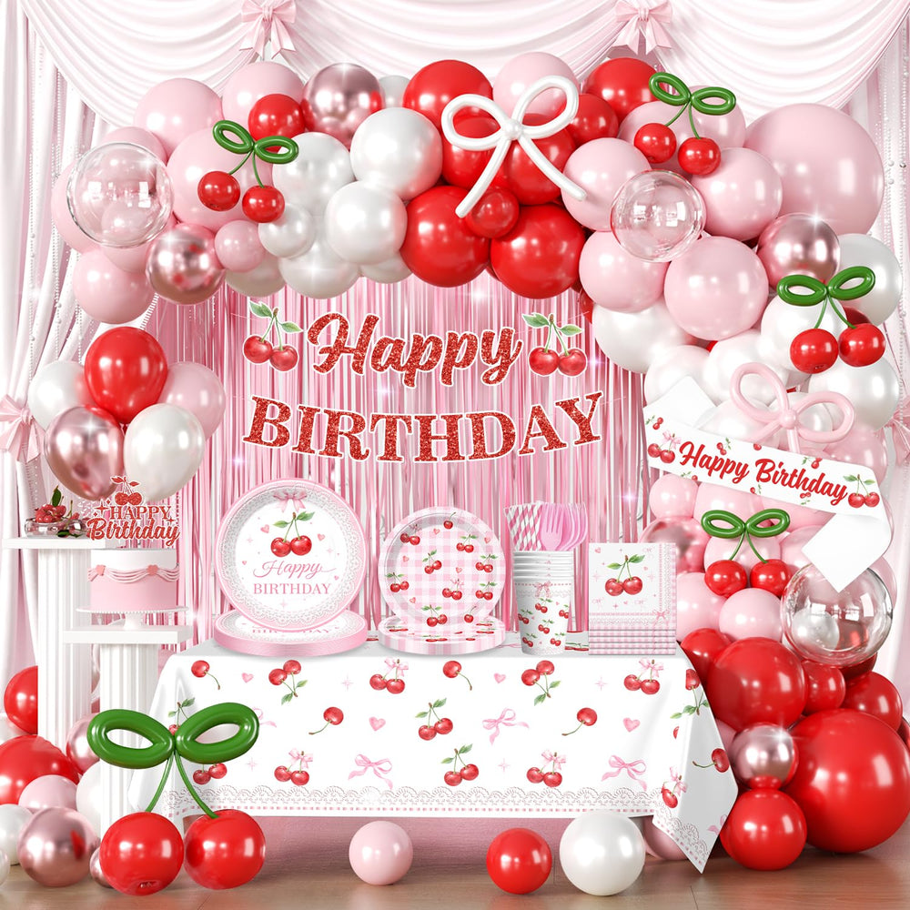 Cocomigo cherry birthday banner for a vibrant decor focal point