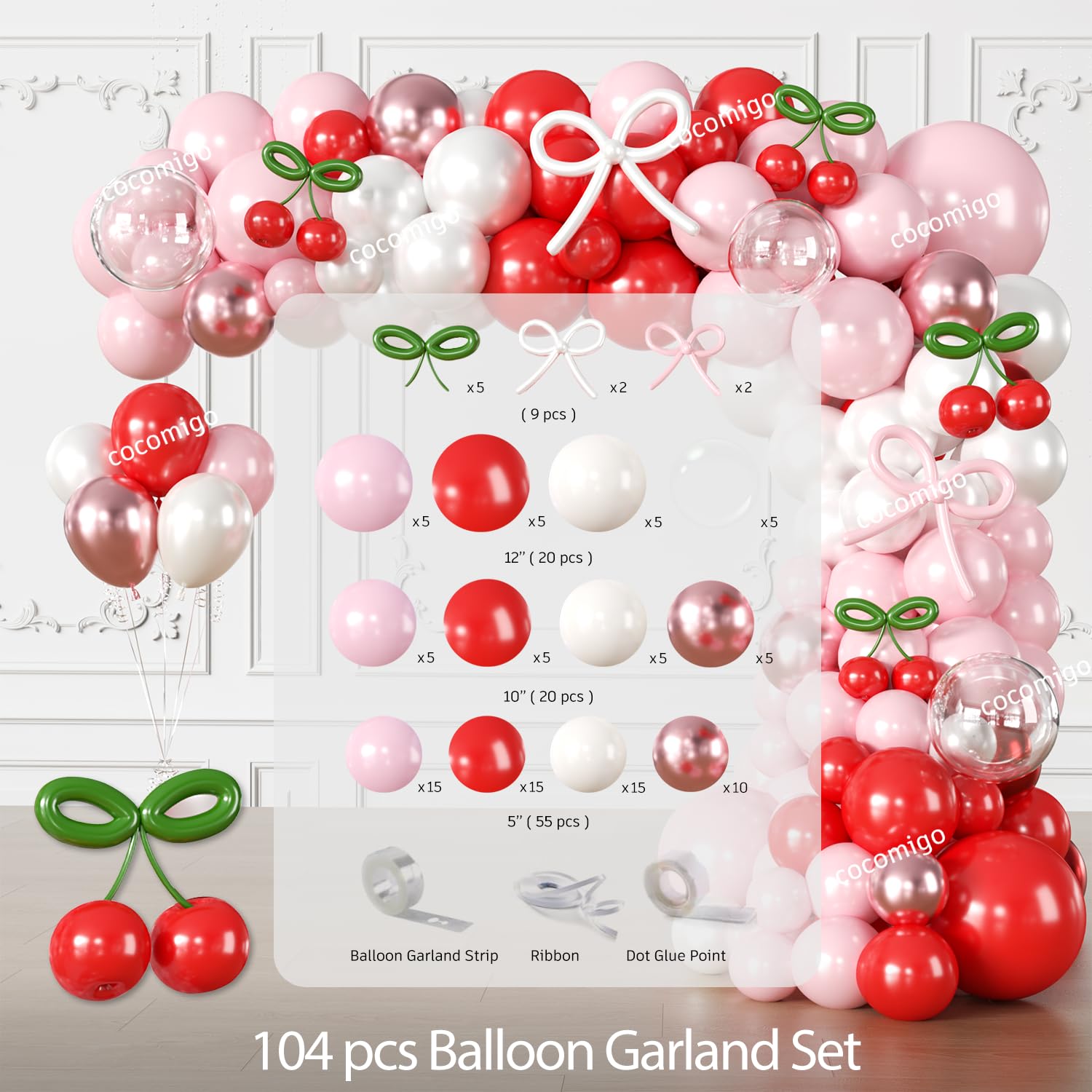 Cocomigo honeycomb centers and balloons create eye catching focal points