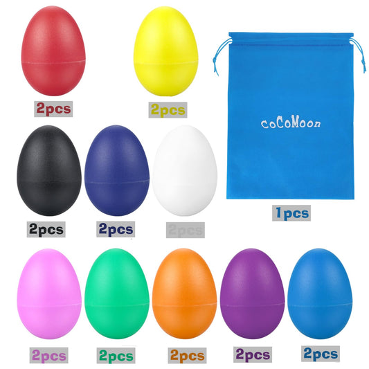 Twenty-piece egg shaker set with two of each color