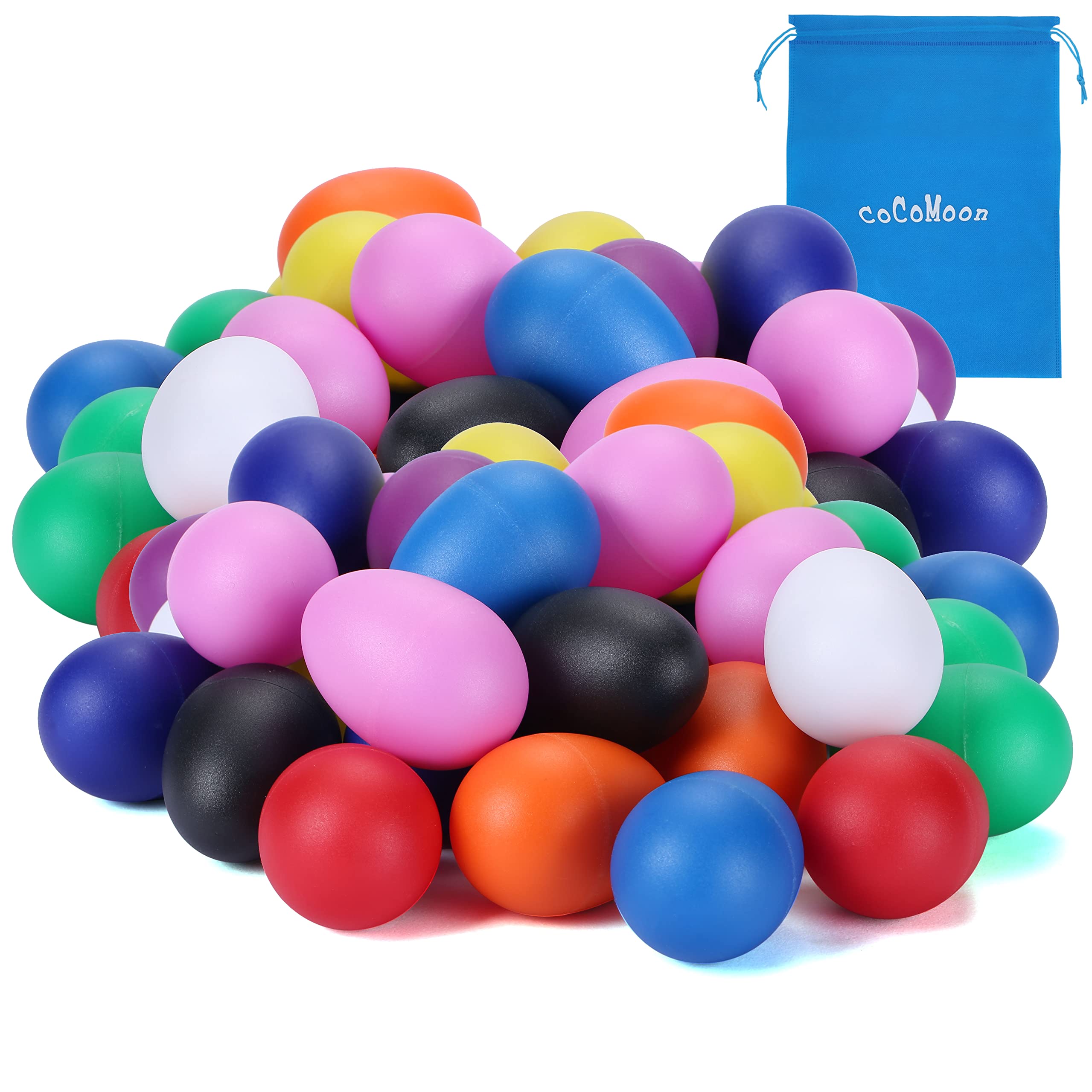 COCOMOON egg shaker set 40-pcs colorful, crisp sound for babies' musical exploration