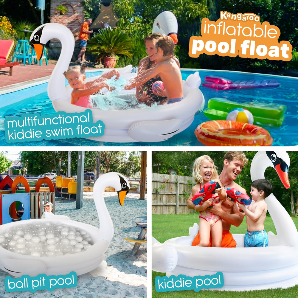 Coconut Float White Swan inflatable pool easy to clean after use
