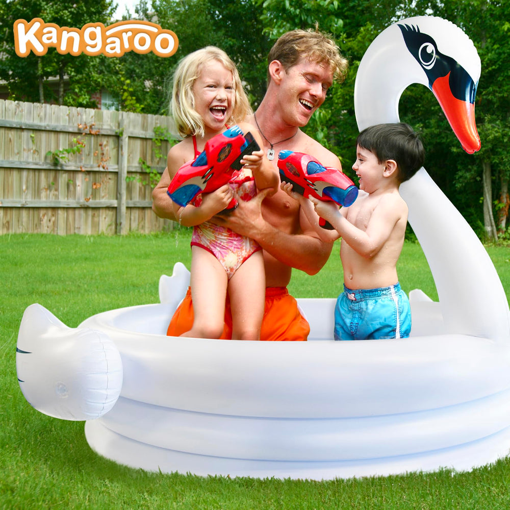 Coconut Float White Swan inflatable pool packaged for easy storage and transport