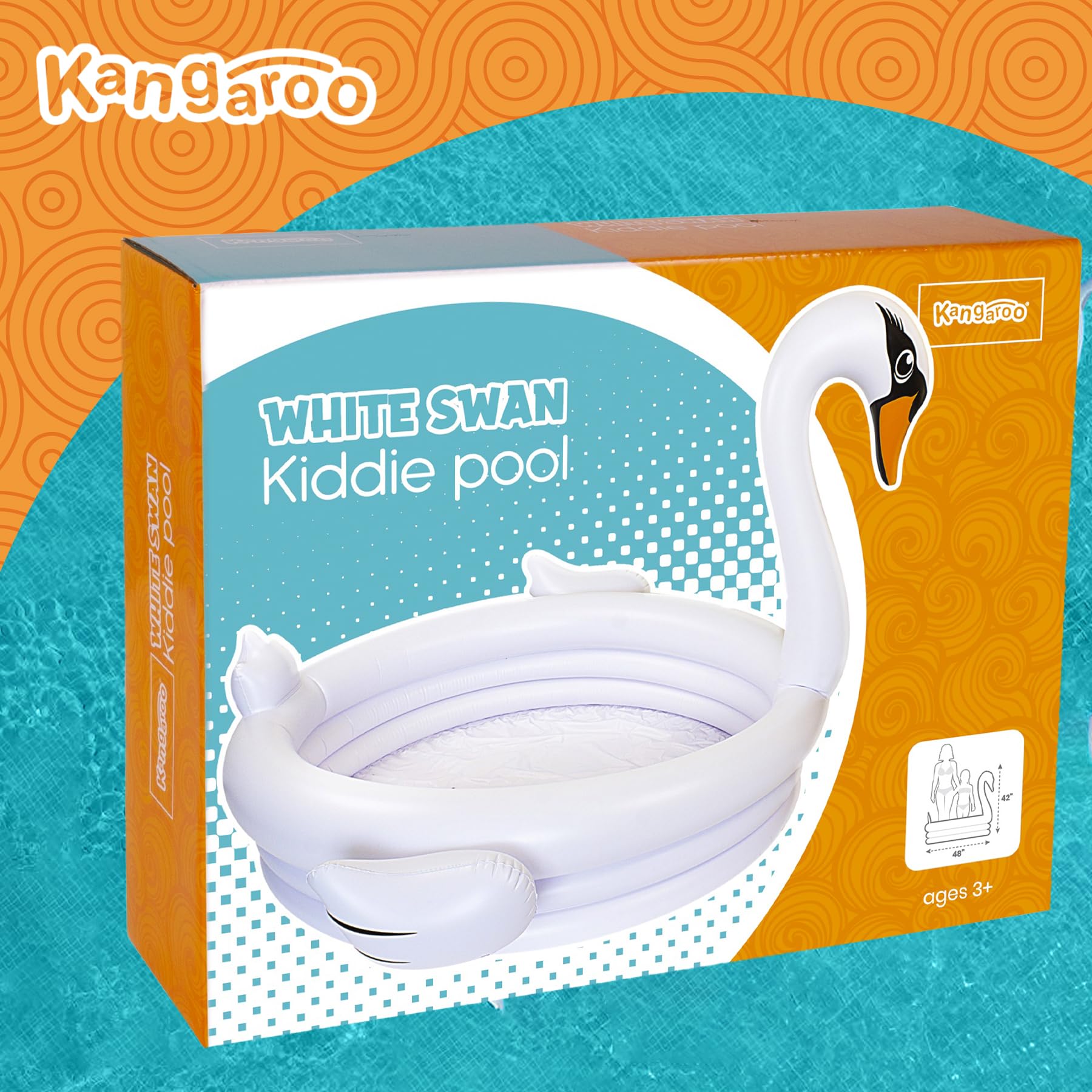 Coconut Float White Swan inflatable pool quick inflation valve enables fast setup