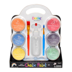 CocoNut Outdoor DIY sidewalk chalk paint set with tray and brushes for outdoor creative projects.