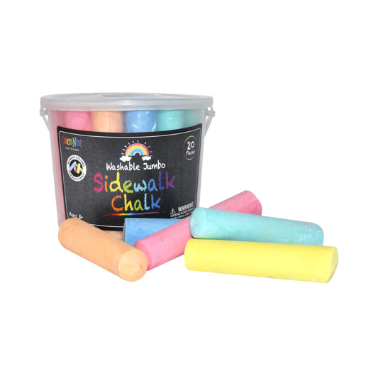 CocoNut Outdoor jumbo chalk bucket offers bold colors for outdoor art and sidewalk learning.