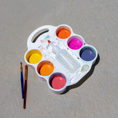 CocoNut Outdoor kids painting sidewalk activity for sunny outdoor play.