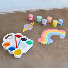CocoNut Outdoor patent-pending chalk kit for imaginative backyard parties and outdoor art.