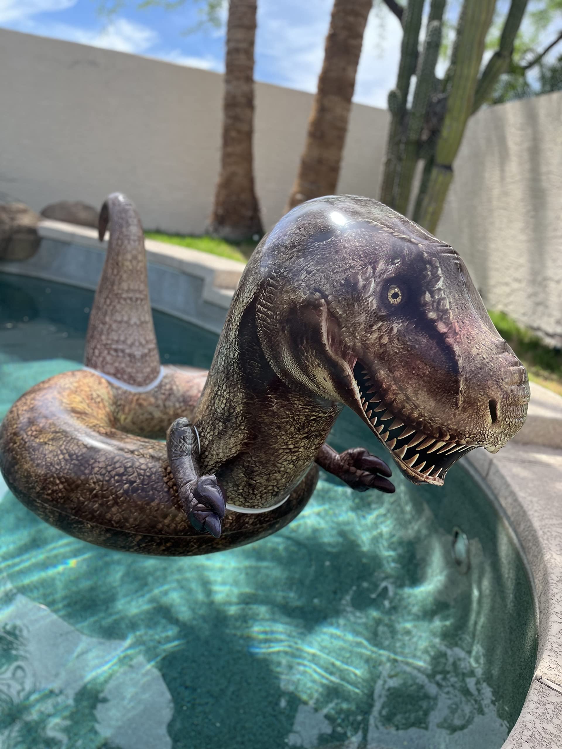 Coconut Float Tyrannosaurus Rex on water for splashy adventures.
