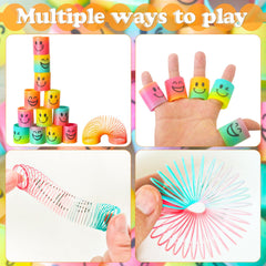 Cocurb spring toy with a yellow smiley face for kids' party fun